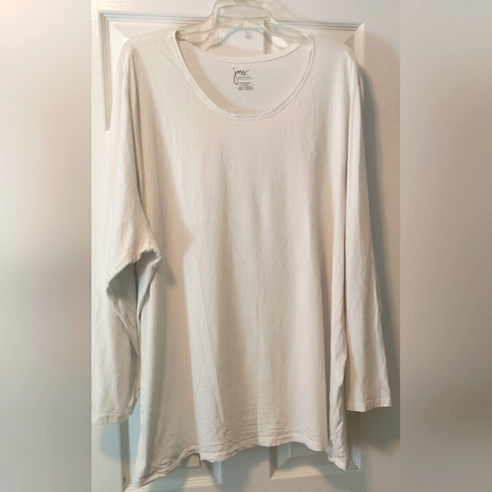 Just My Size White Long Sleeve T-ShirtSize: 4X
